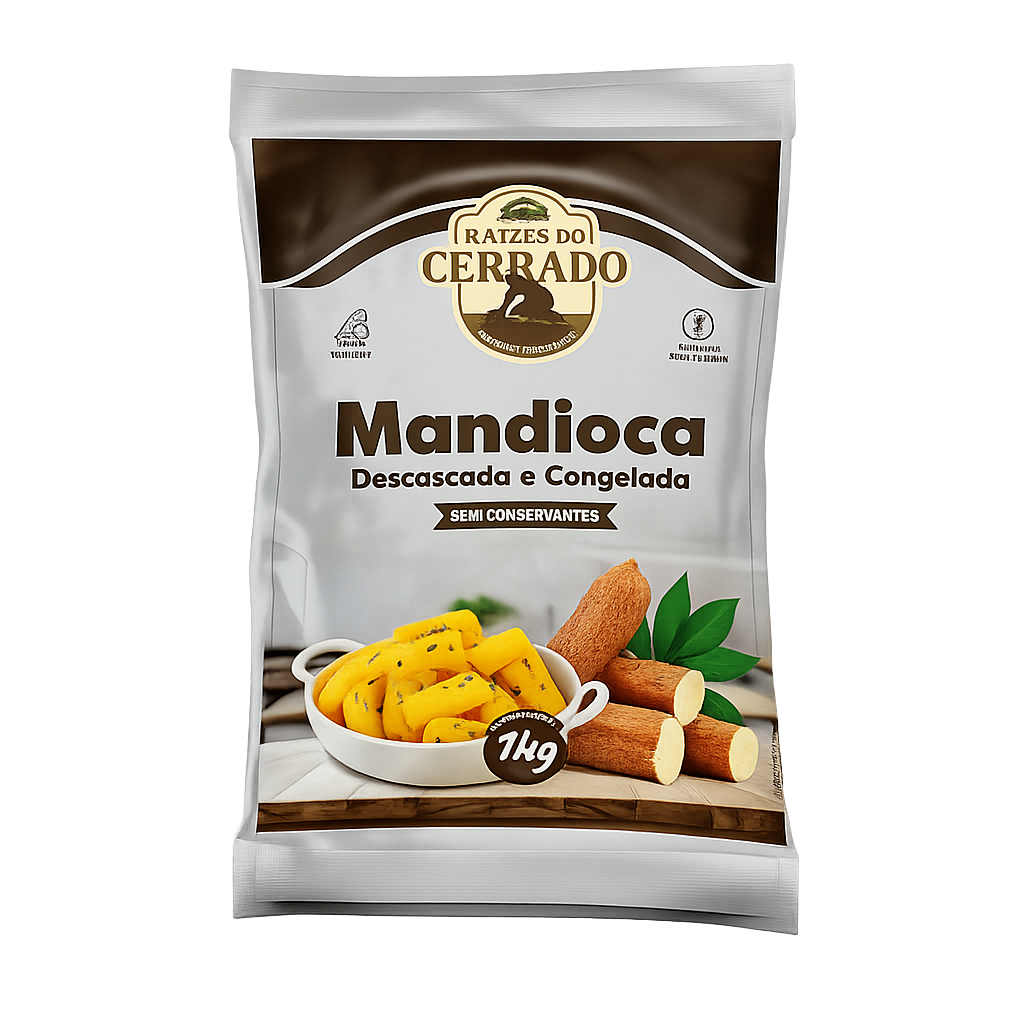 Mandioca descascada Raízes do Cerrado